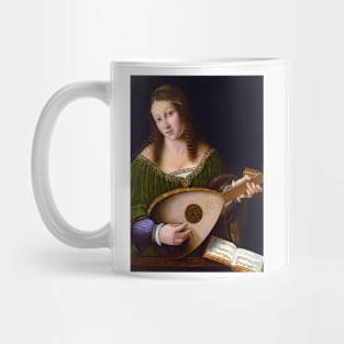 Lady Playing a Lute c. 1530 Mug